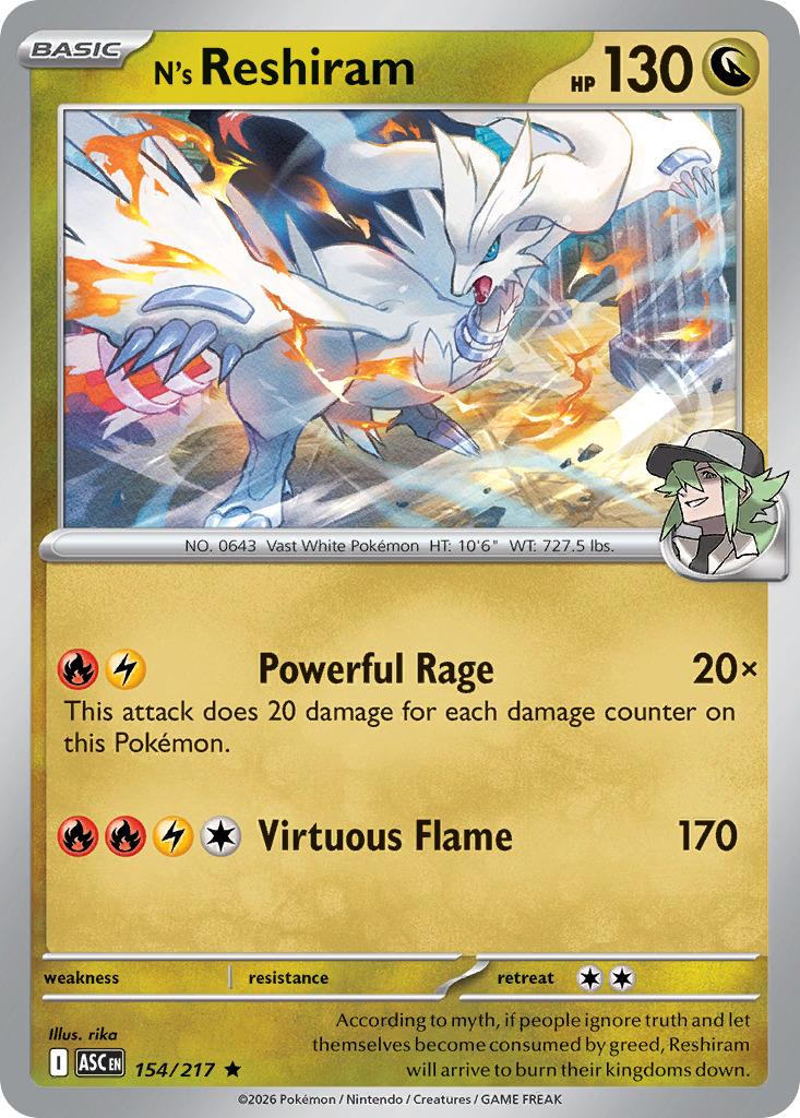 154 N's Reshiram - Ascended Heroes | Pokémon TCG