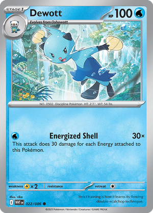 022/086 -  White Flare - Dewott (Reverse Holo)